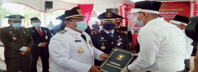 HUT RI Ke-75, Bupati H.Sukiman Berikan Remisi  Kepada 437 Narapidana Lapas Klas II B Pasir Pengaraian