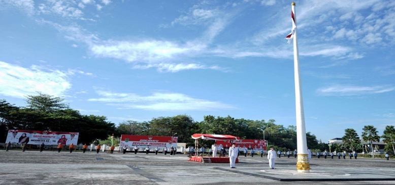 Upacara HUT RI Ke-75 di Inhil Terapkan Protokoler Kesehatan