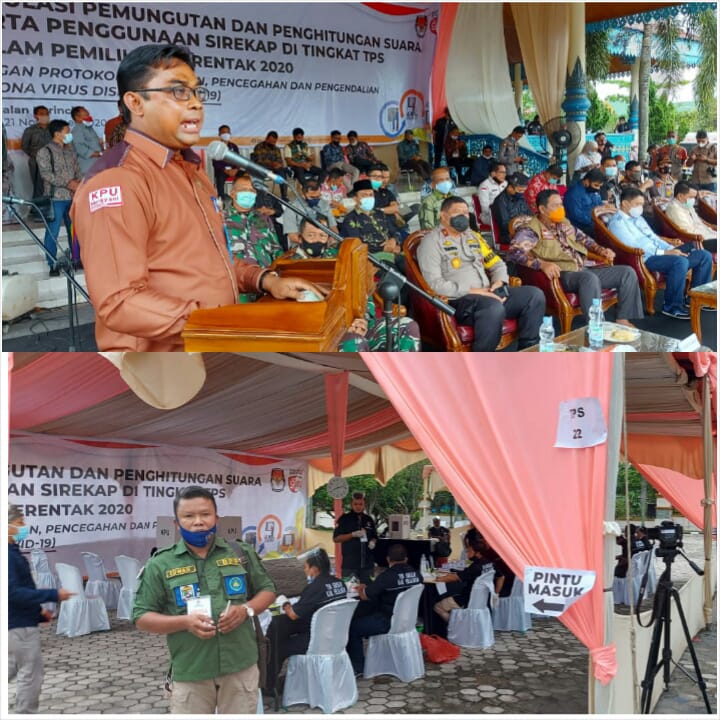 KPU Pelalawan Gelar Simulasi Pilkada Real TPS Dengan Protokol Kesehatan COVID-19