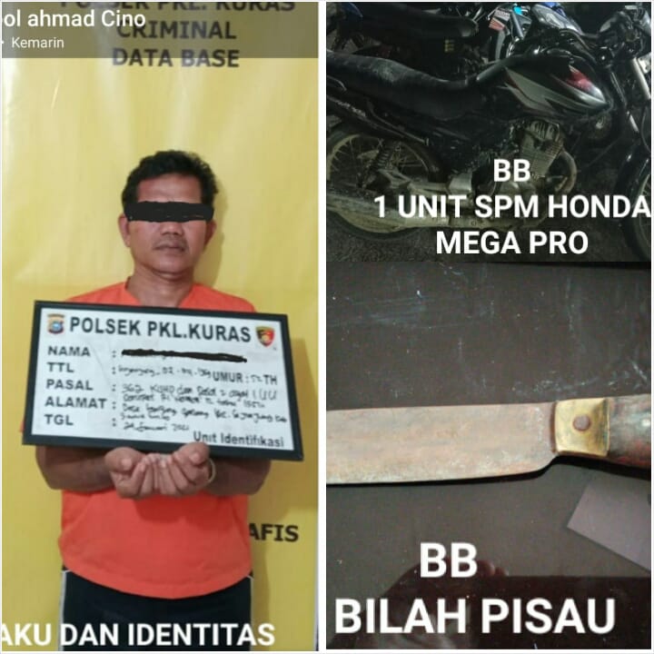 Pelaku Curanmor Ditangkap Korbannya Sendiri dan Diserahkan ke Polisi