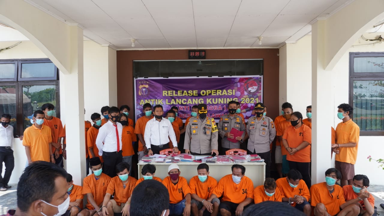 Operasi Antik Polres Pelalawan Berhasil Amankan 34 Orang Terlibat Narkoba