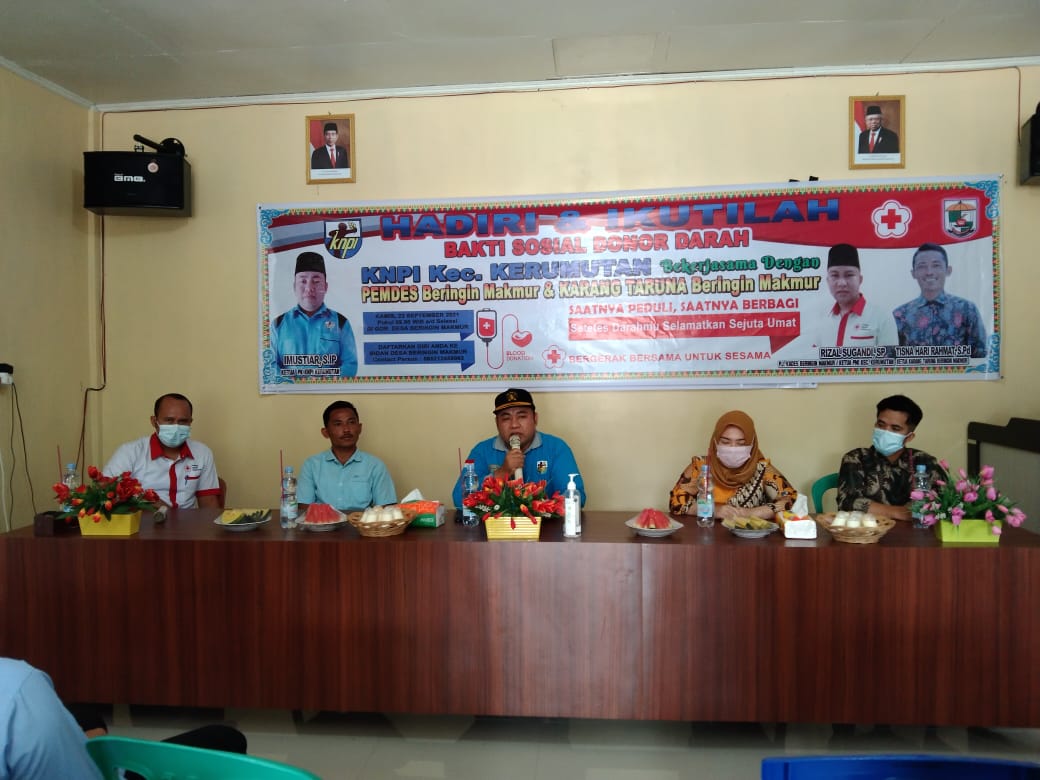 Salut, KNPI Kerumutan Baksos  Donor Darah