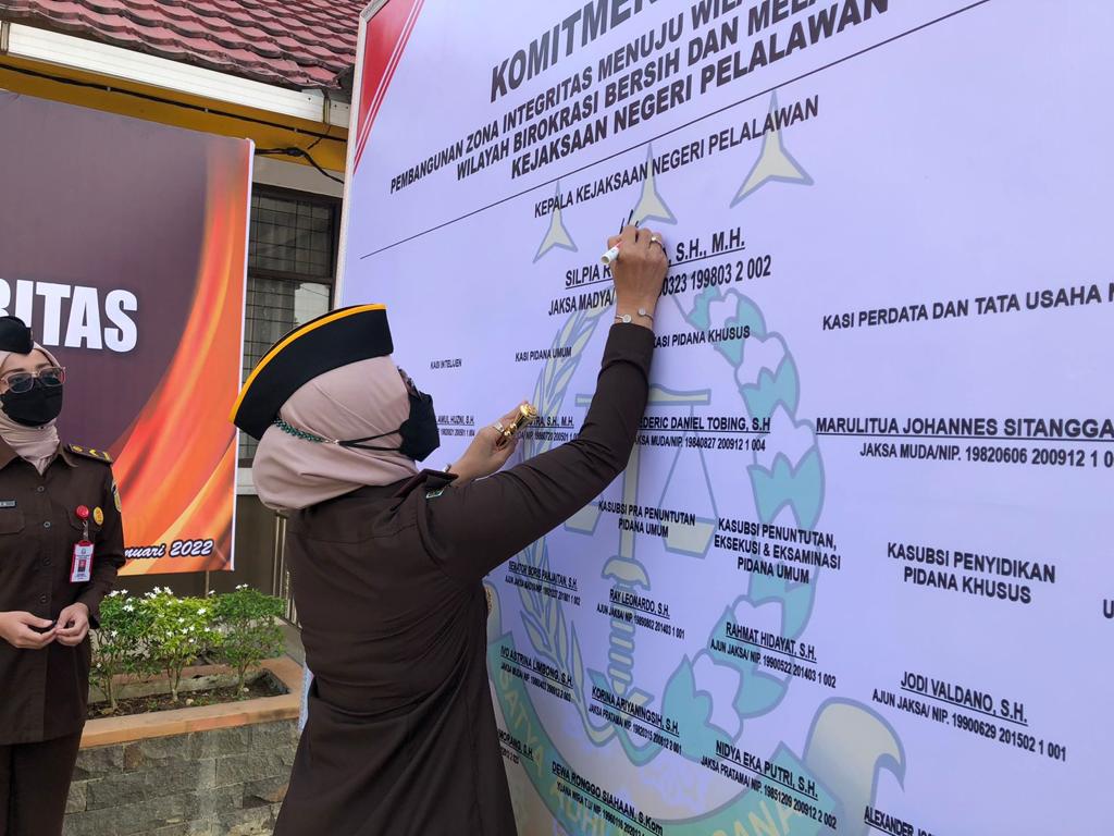 Kejari Pelalawan Pencanangan Pembangunan Zona Integritas Menuju WBK/WBBM Tahun 2022 Â 