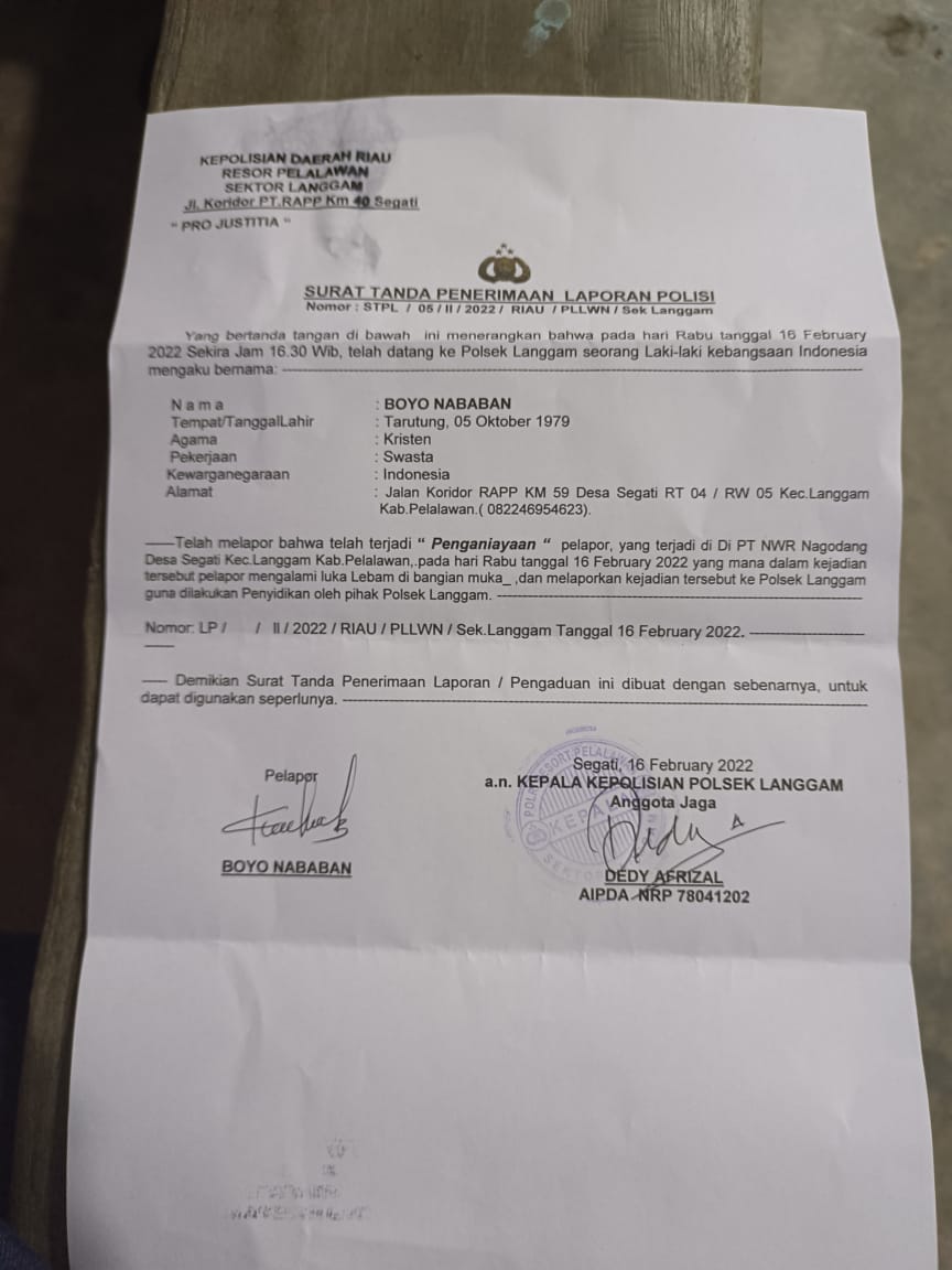 PH Niba : Minta Polisi Segera Tangkap Pelaku Pengeroyok Anggota Buruh 