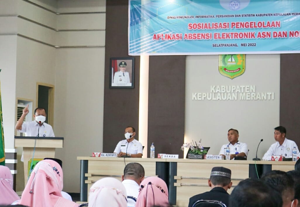 Gelar Sosialisasi Pengelolaan Absensi Elektronik ASN dan Non-ASN, Sekda Harapkan Pegawai Meranti Lebih Disiplin
