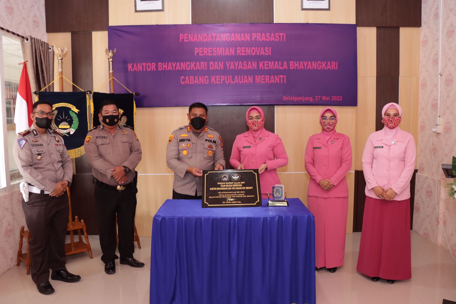 Kapolres Resmikan Renovasi Kantor dan Yayasan Kemala Bhayangkari Cabang Meranti