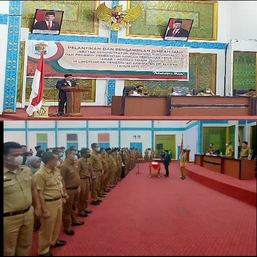 Wabup Pelalawan H Nasaruddin SH MH Lantik Pejabat Administrator, Pengawan & Fungsional