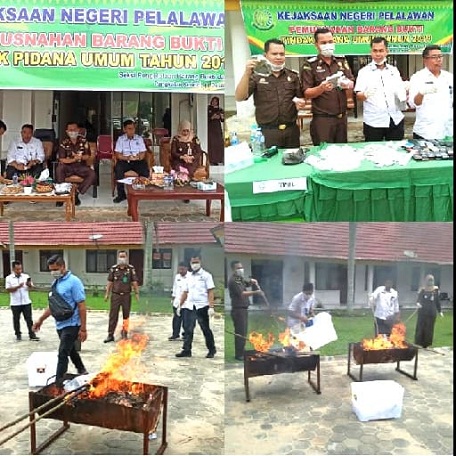 Kejari Pelalawan Gelar Pemusnahan BB Tahun 2019