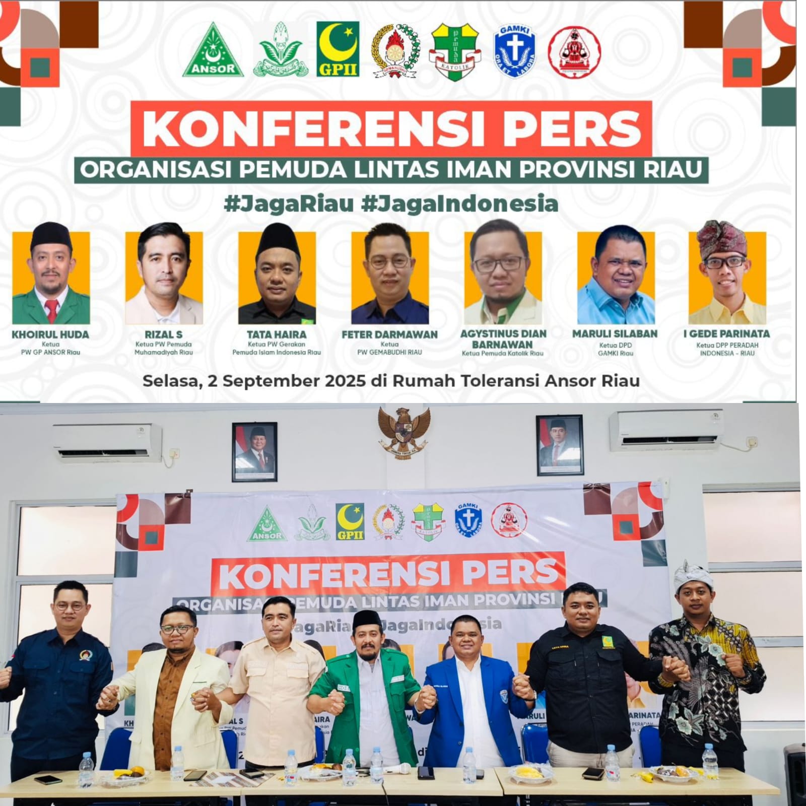 Pemuda Lintas Iman Riau Serukan Persatuan Bangsa, Tolak Aksi Anarkis dan Politik Adu Domba