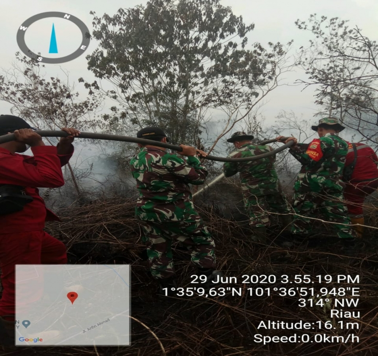 Satgas Karthula Kota Dumai Lakukan Pemadaman dan Pendinginan