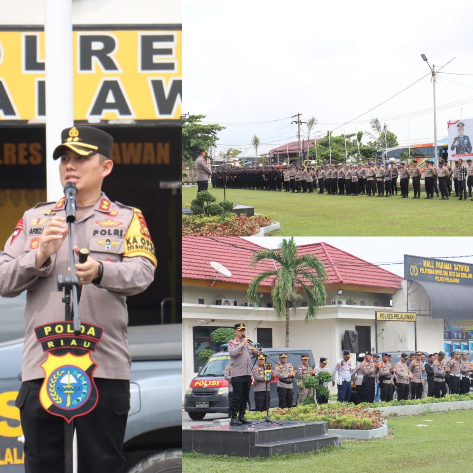 Kapolres Pelalawan Pimpin Apel Gabungan Kesiapan Pengamanan Pilkada 2024 di Desa Lubuk Terap