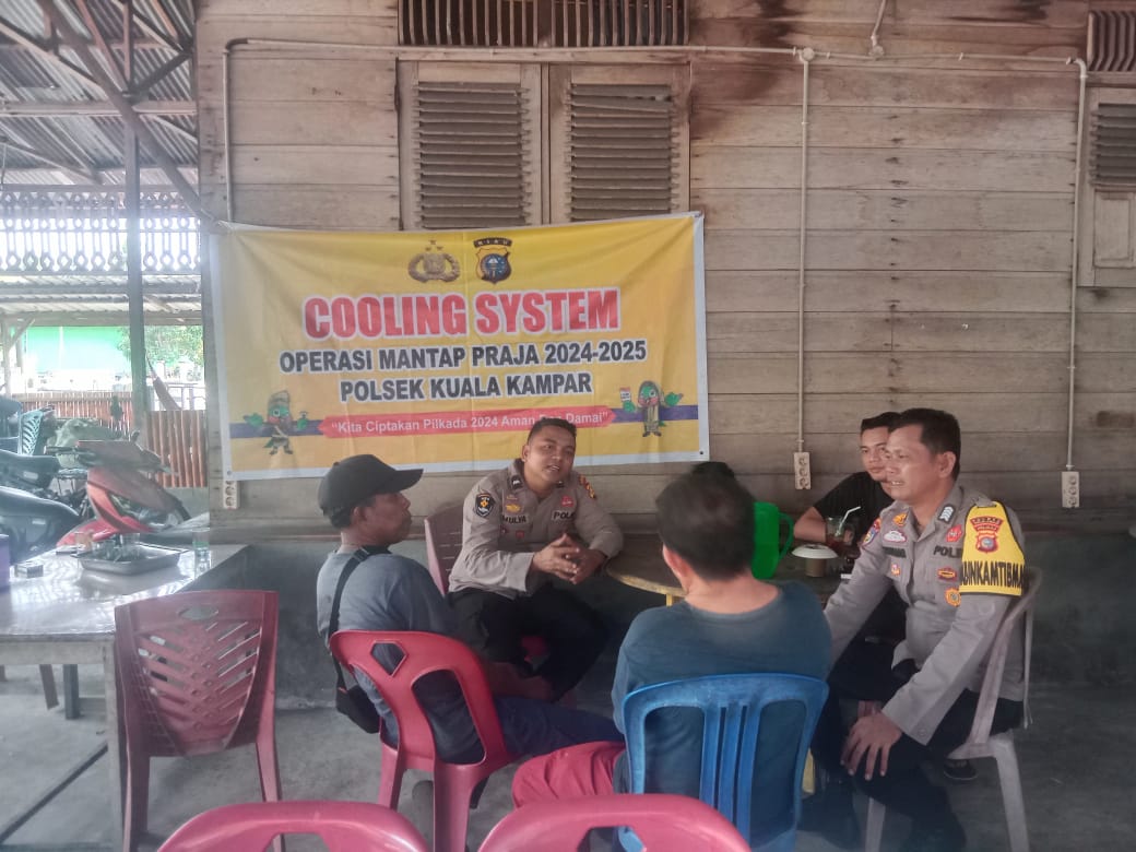 Menjaga Ketertiban Pilkada, Polsek Kuala Kampar Libatkan Pemuda di Kegiatan Cooling System