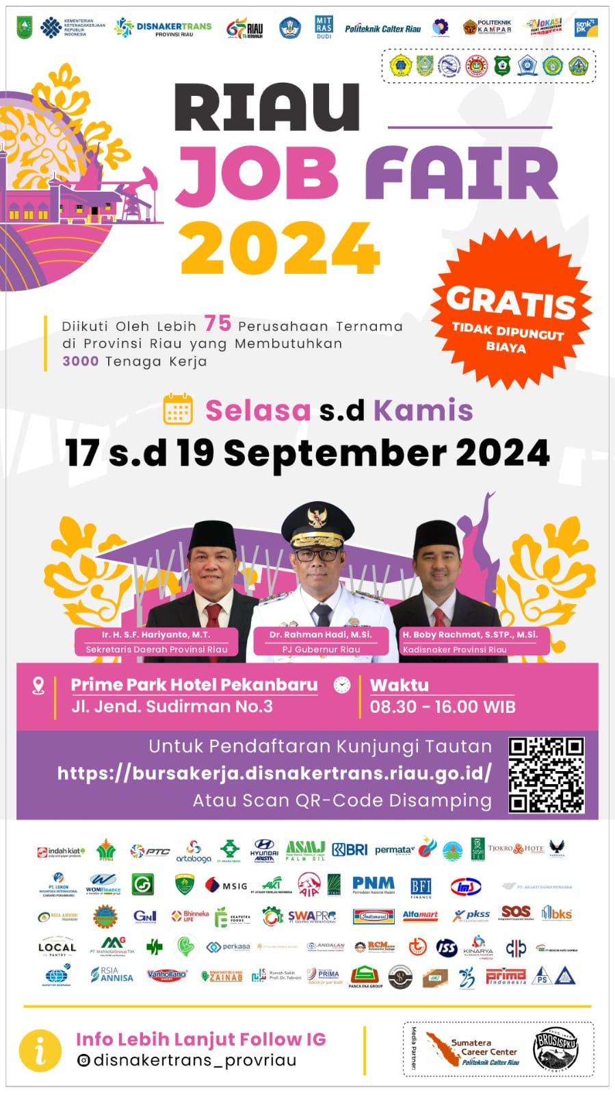 Riau Job Fair 2024 Siap Digelar, Sediakan Tiga Ribu Lowongan Pekerjaan