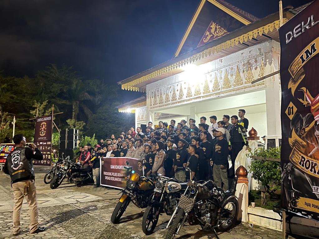 10 Komunitas Motor gelar Deklarasi Tolak Geng Motor Dan Komit Jaga Kamtibmas di Rohul