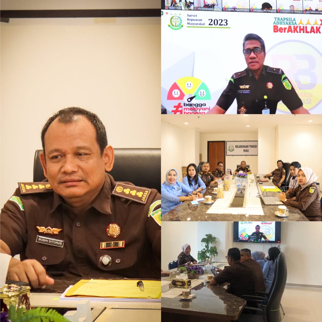 Asisten Pembinaan Kejati Riau Mengikuti Webinar Tecnical Meeting Pelaksanaan Survey Kepuasan Masyarakat di Lingkungan Kejaksaan RI Tahun 2023