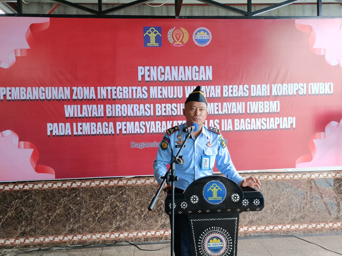 Teruskan Komitmen Wujudkan Pelayanan Prima, Lapas Kelas IIA Bagansiapiapi Canangkan ZI Menuju WBK/WBBM 2023