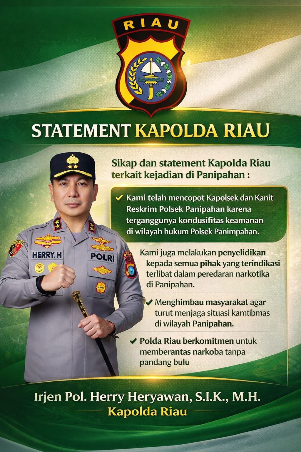 Dengar Aspirasi Warga, Polda Riau Dorong Panipahan Jadi Kampung Bersinar Tanpa Narkoba