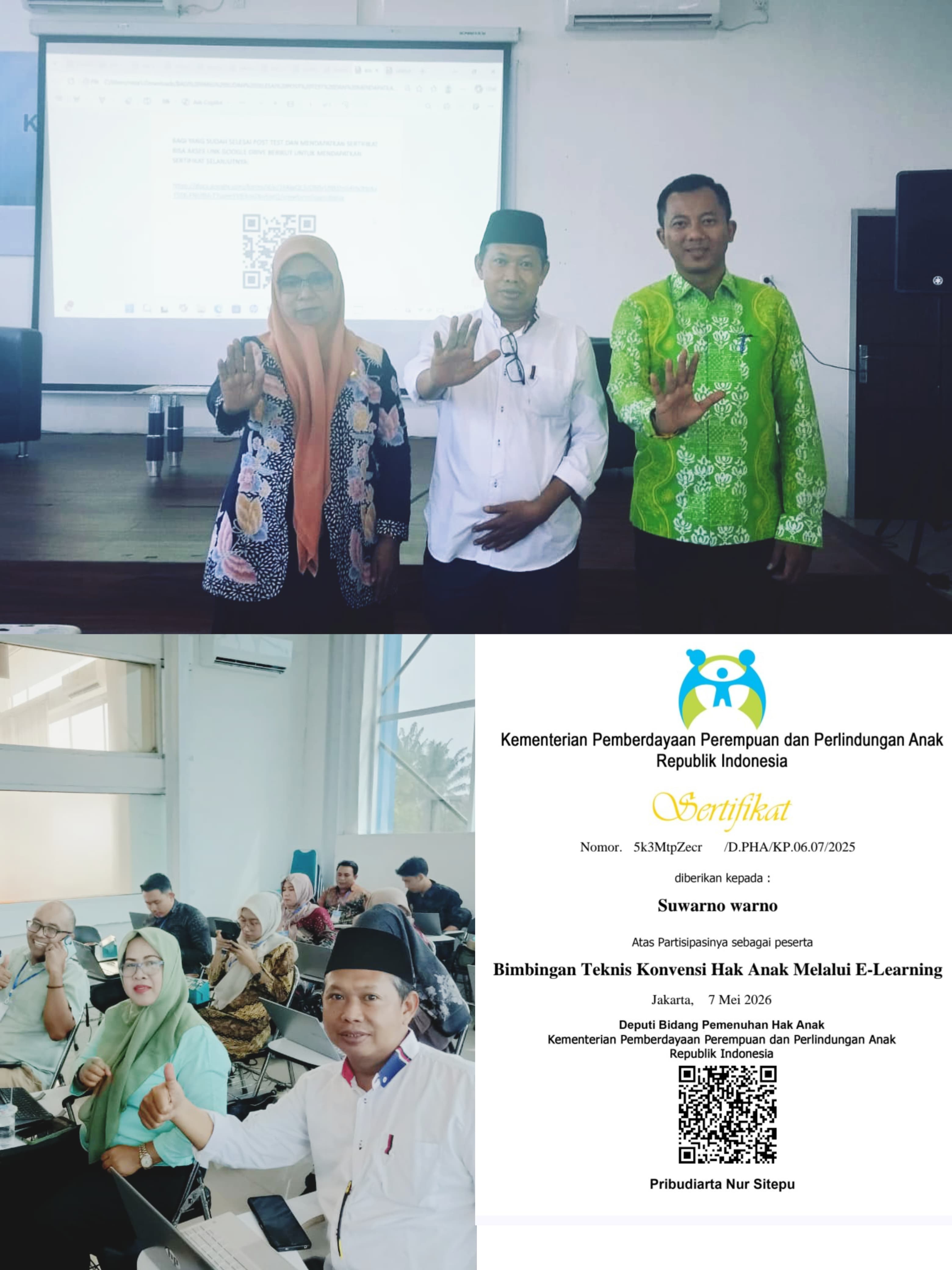 Ikuti Bimtek KHA Melalui E-learning, Dua Utusan FW-KLA Kota Pekanbaru Resmi Kantongi Sertifikat dari Kementerian PPPA RI