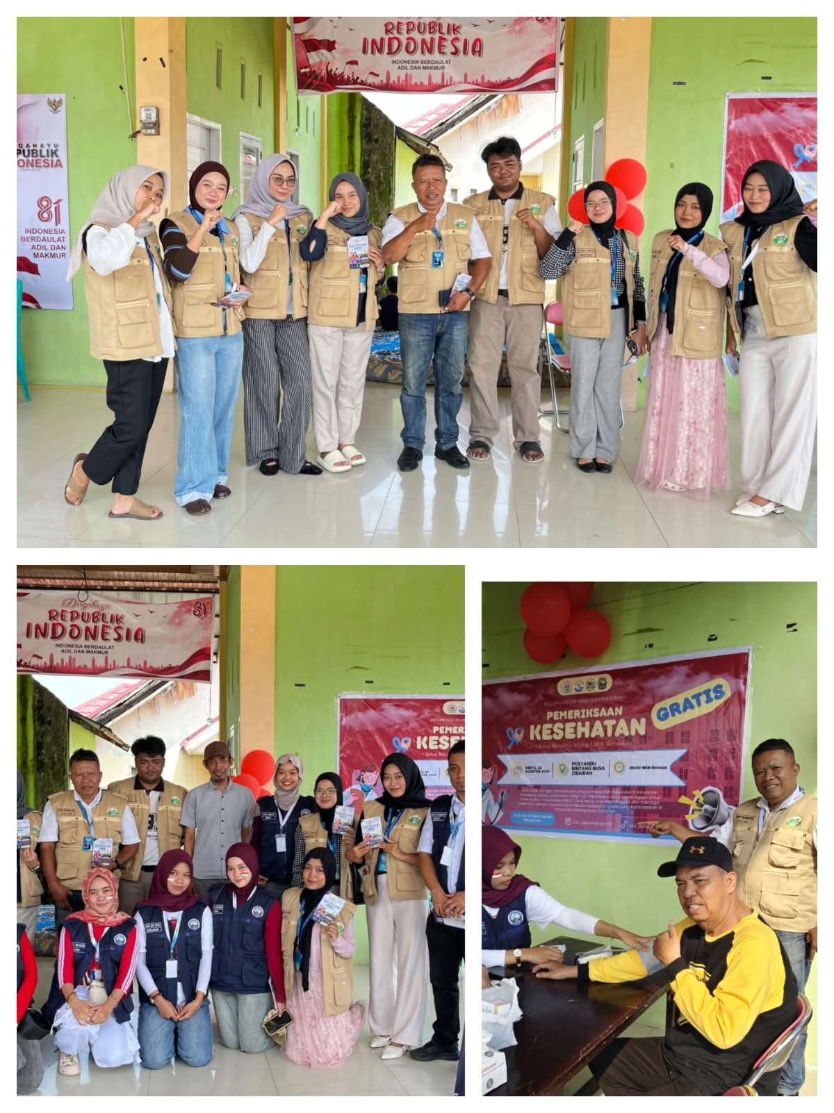 Semarak HUT RI ke-81, KKN UHT Pekanbaru Gabungkan Cek Kesehatan, Edukasi Hukum dan Permainan Rakyat