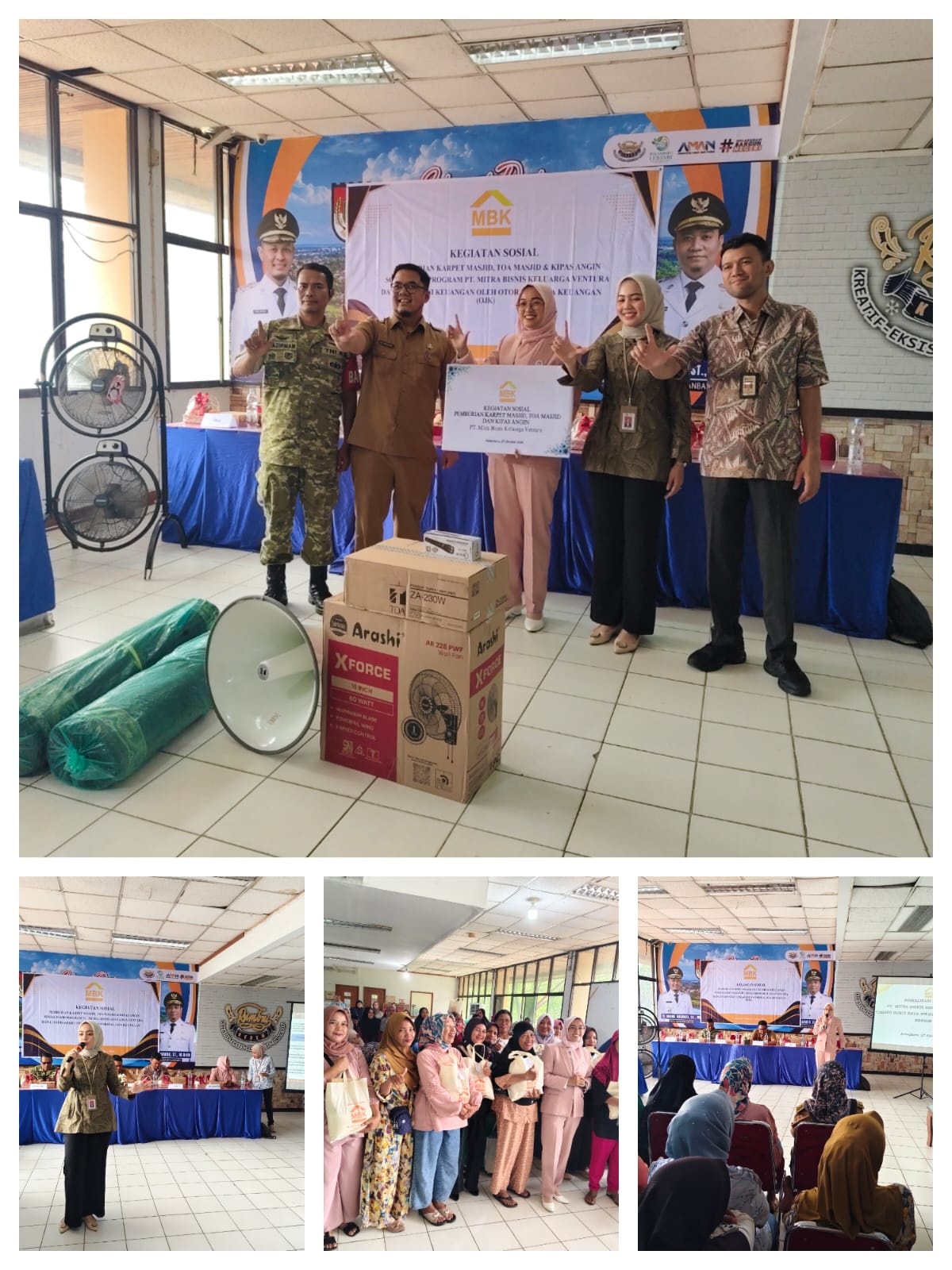 MBK-V Gandeng OJK Edukasi Warga Rumbai, Bantuan Masjid dan Sembako Turut Disalurkan