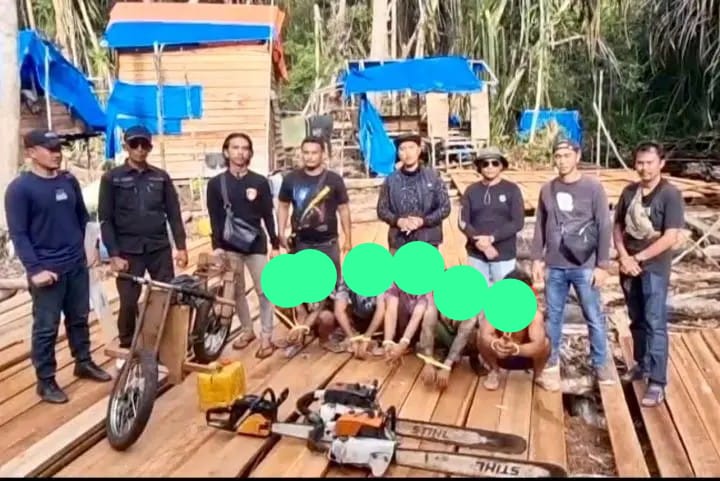 Polres Pelalawan Gulung Sindikat Illegal Logging di Perbatasan Pelalawan–Inhil