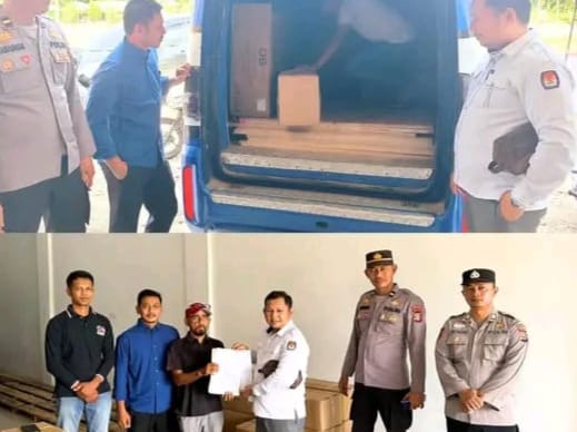 Bawaslu Rohul kawal  Pembongkaran  Logistik Pemilu 2024 Di Gudang KPU