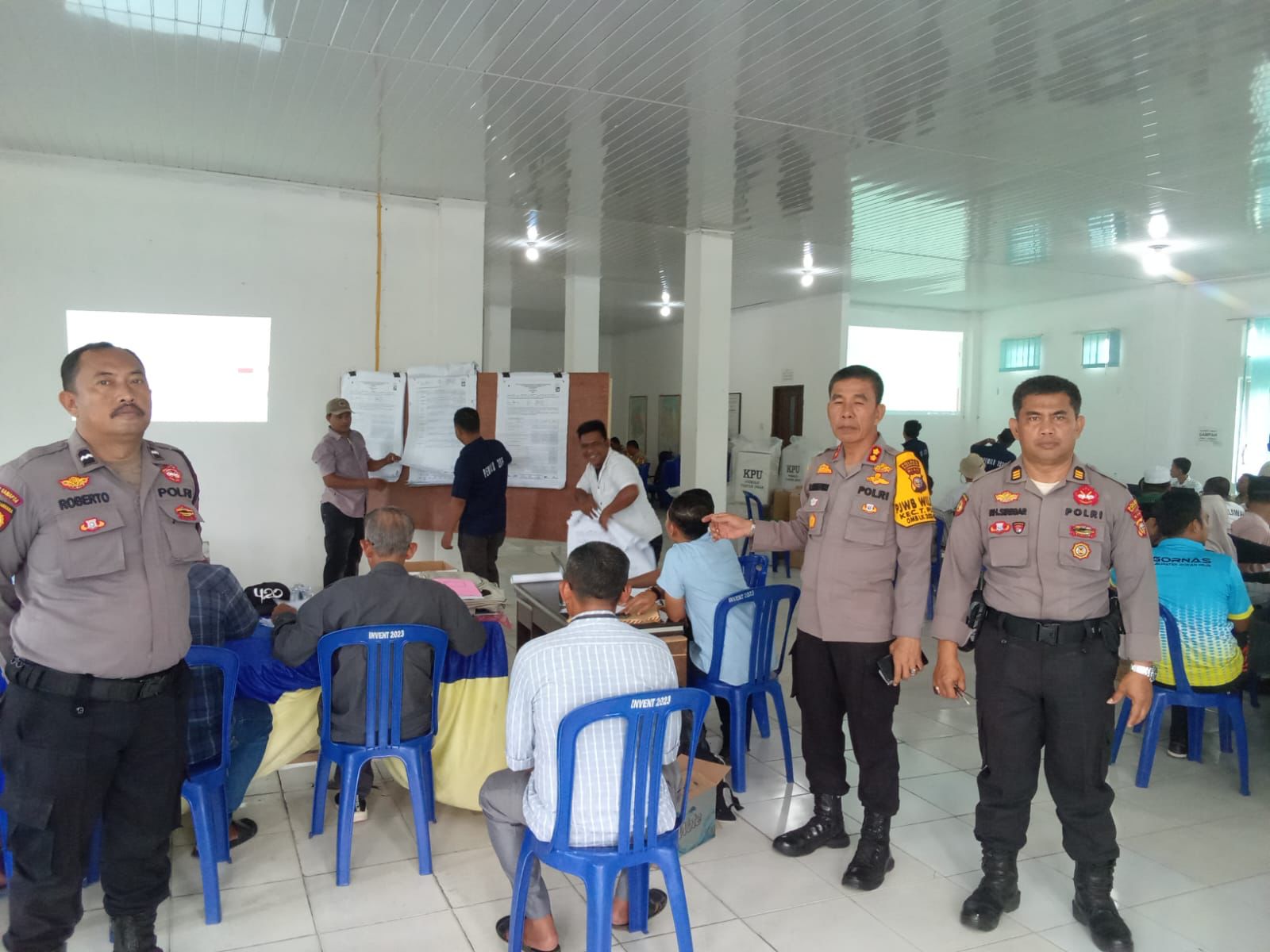 Laporan Pam Standby Rapat Pleno Penghitungan Suara Pemilu 2024 di PPK Sudah 46 Persen