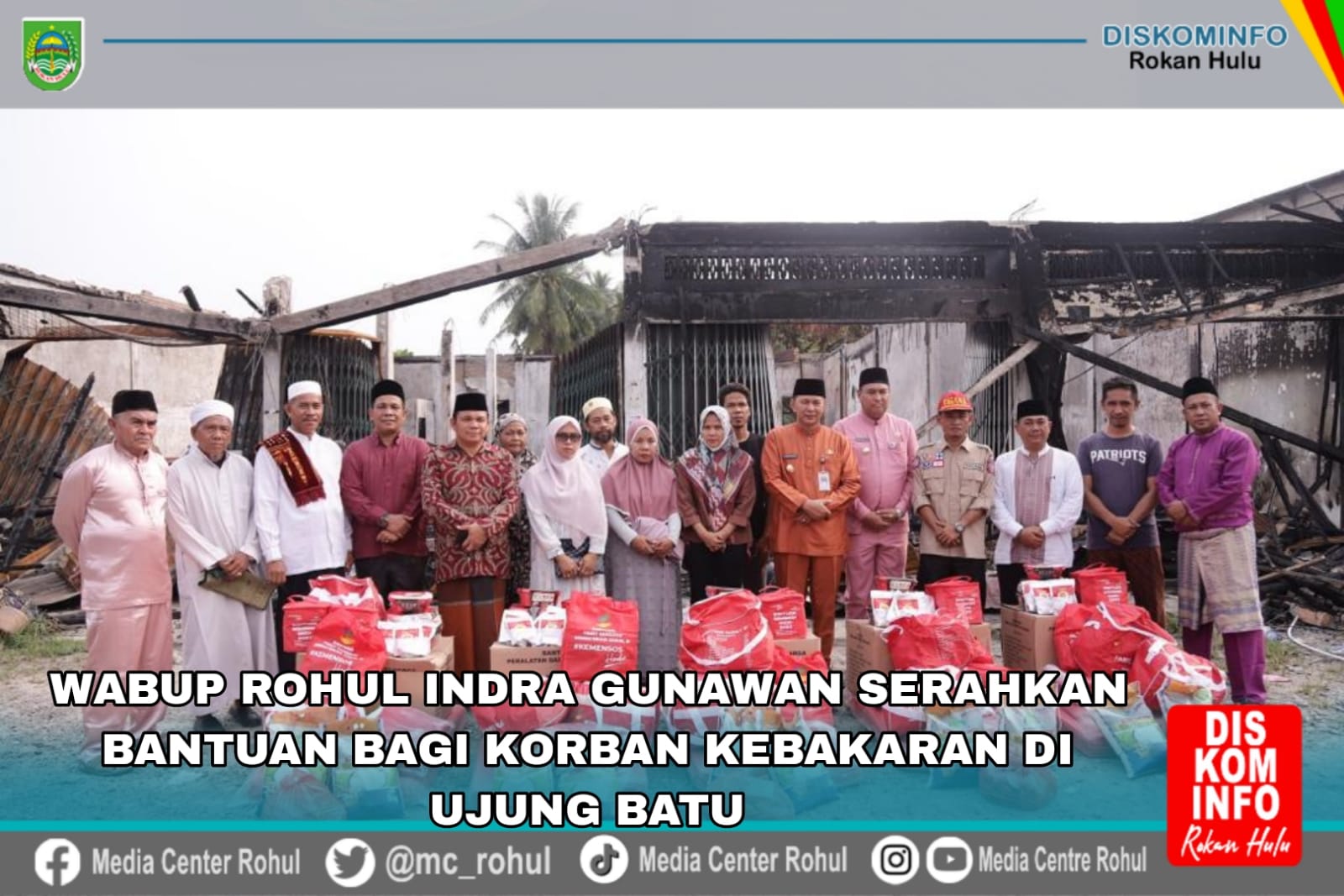 Wabup Rohul H. Indra Gunawan Serahkan Bantuan Bagi Korban Kebakaran di Ujung Batu