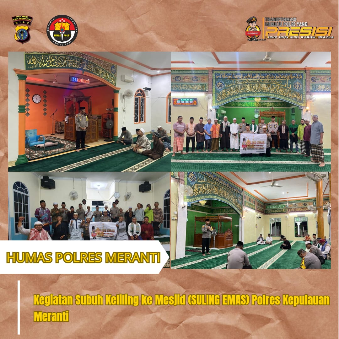 Meskipun Hujan Deras AKBP Kurnia Setyawan Tetap Gelorokan Sholat Subuh Berjemaah Dalam Program Suling Emas dan Cooling System