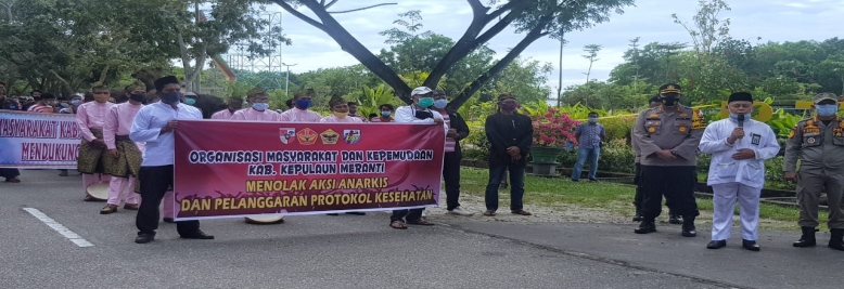 Polres Meranti dan Elemen Masyarakat Gelar Aksi Damai Tolak Anarkisme