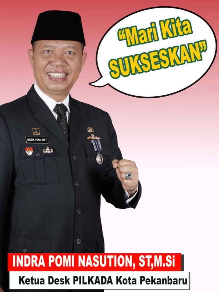 Ketua Desk Pilkada Kota Pekanbaru  Indra Pomi Ajak Seluruh Elemen, Masyarakat Sukseskan Pilkada  November 2024