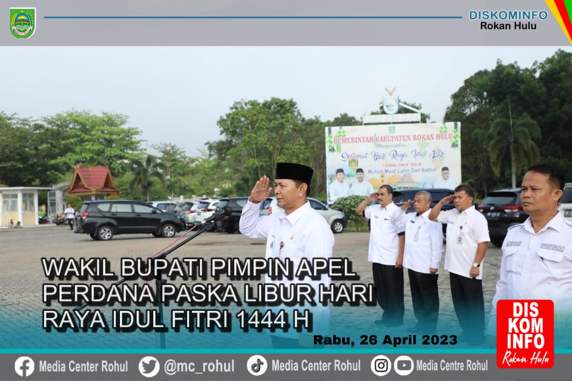 Wabup Rokan Hulu H.Indra Gunawan Pimpin Apel Perdana ASN