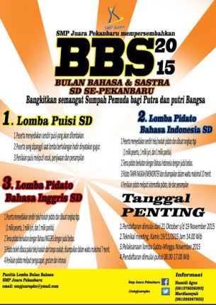 SMP Juara Pekanbaru Taja Peringatan Bulan Bahasa dan Sastra 2015