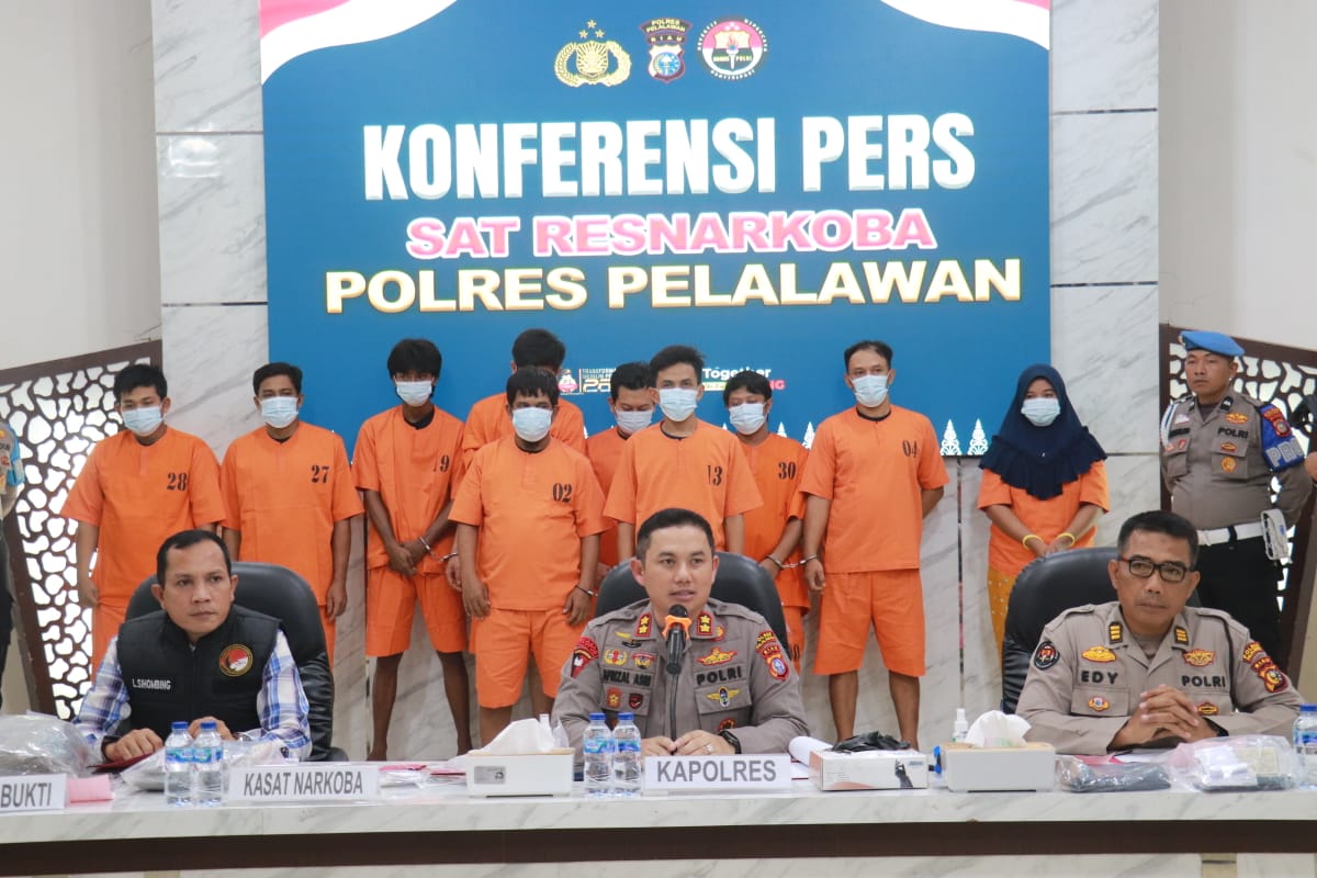 Polres Pelalawan Berhasil Tangkap 27 Pengedar Narkoba