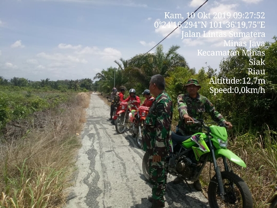 Patroli Dan Sosialisasi Pencegahan Karlahut di Kelurahan Minas Jaya Oleh Tiga Institusi