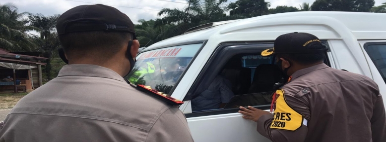  Kapolres Rohul Pantau Ops Yustisi Perbup No 41 Tahun 2020