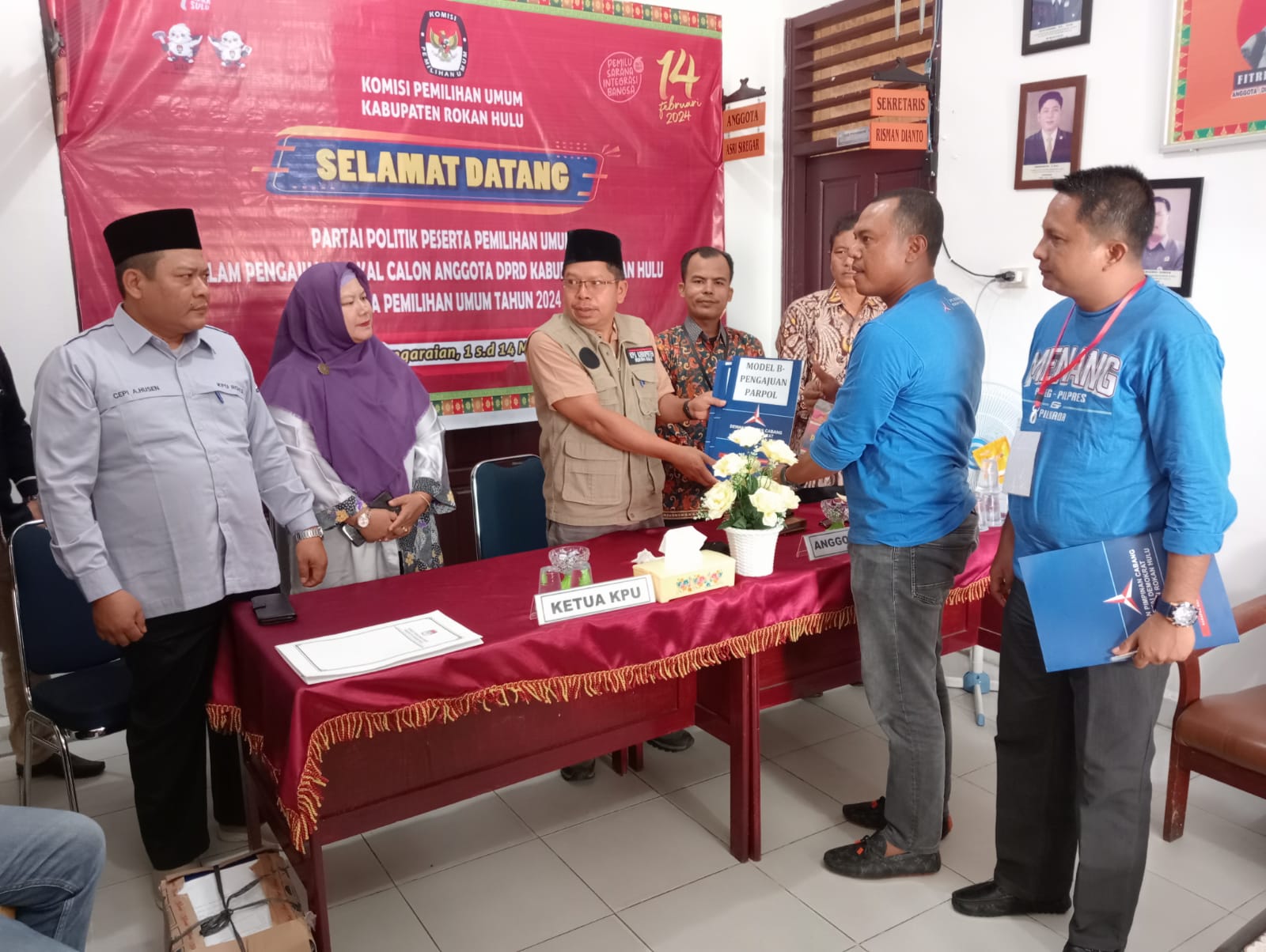 DPC Demokrat Rohul daftarkan 45 Bacaleg ke KPUD