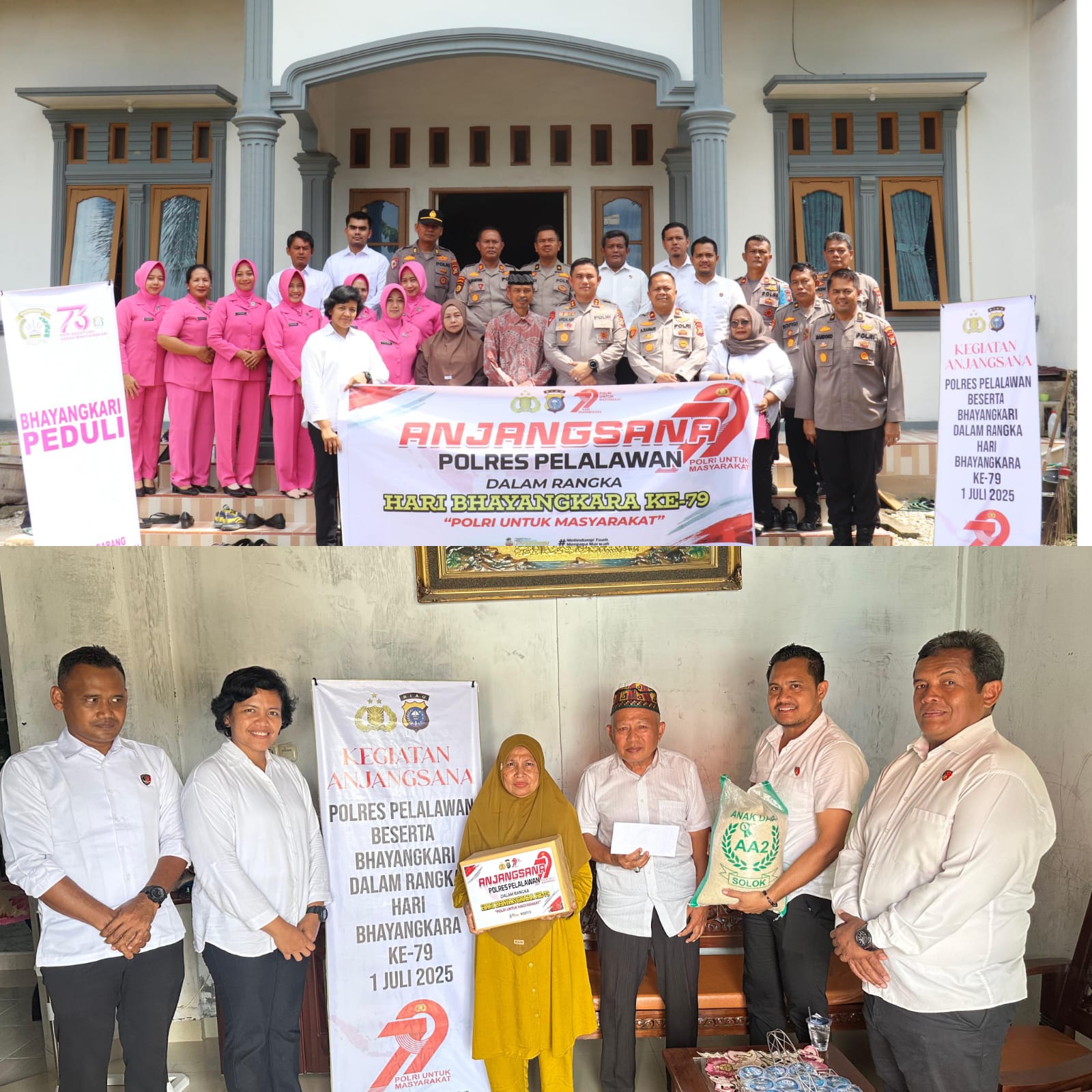 Polres Pelalawan Gelar Anjangsana, Wujud Kepedulian di Hari Bhayangkara ke-79
