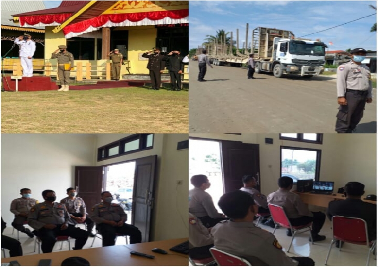 Polsubsektor Pelalawan Upacara Virtual Detik Detik Proklamasi dan Upacara Tingkat Kecamatan Pagi Hari