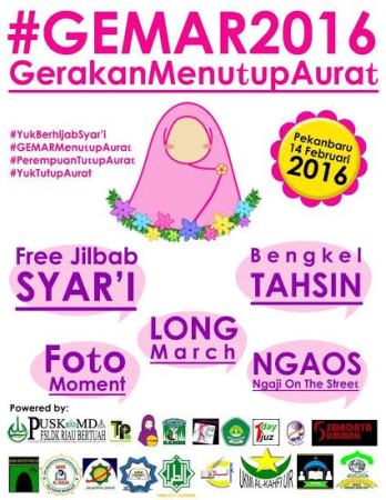 Gerakan Menutup Aurat 2016 oleh PUSKOMDA FSLDK RIAU BERTUAH