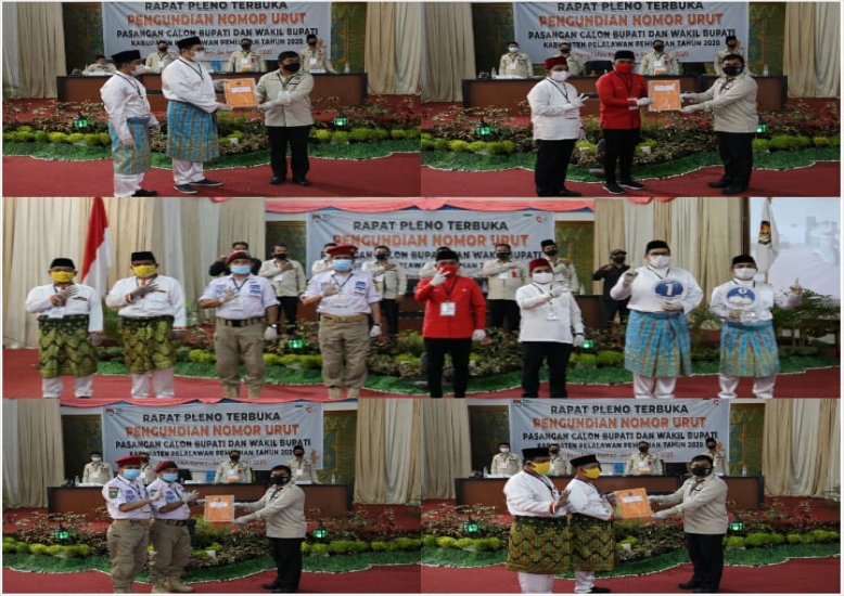 Pleno KPU Pelalawan Pencabutan Nomor Paslon Kepala Daerah