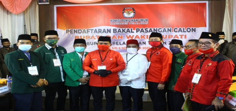 Pendaftar Pertama Zukri - Nasar Didukung Koalisi Pelalawan Maju 10 Kursi