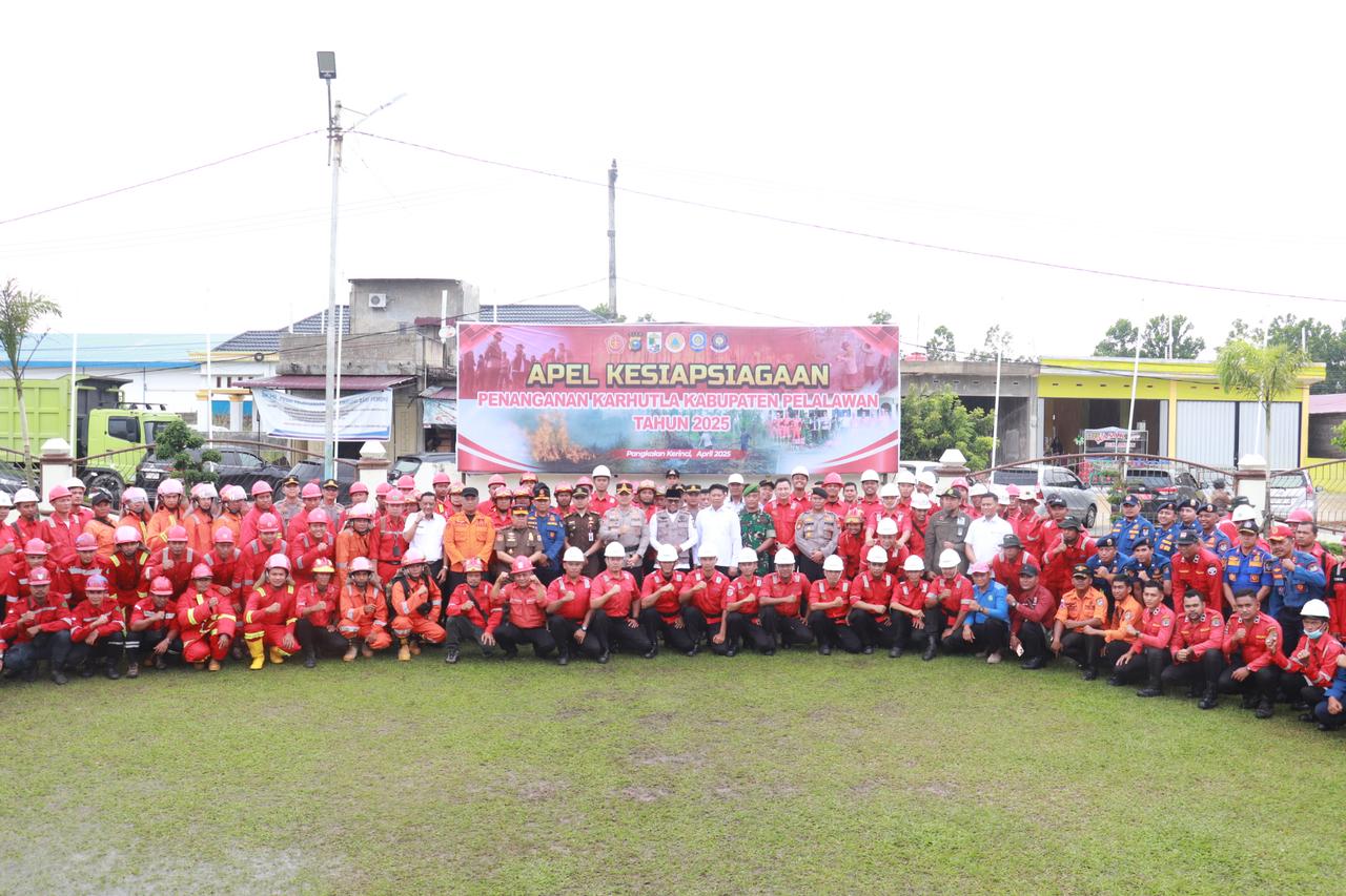 Polres Pelalawan Gelar Apel Siaga Karhutla 2025, Bupati Zukri Tekankan Sinergi dan Pencegahan Dini