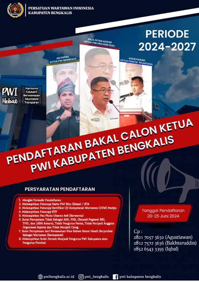 Panpel Konferkab Buka Pendaftaran Bacalon Ketua PWI Bengkalis, Catat Tanggalnya
