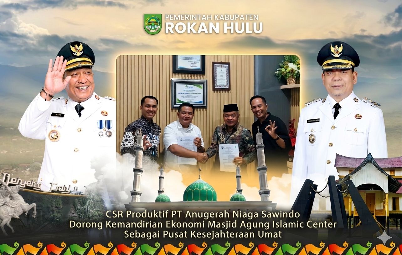 PT. Anugerah Niaga Sawindo Dorong Kemandirian Ekonomi Masjid Agung Islamic Center Rohul dengan CSR Produktif