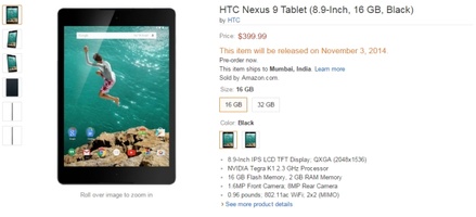 Nexus 9 Dibanderol Rp 4,8 Juta untuk Varian 16 GB