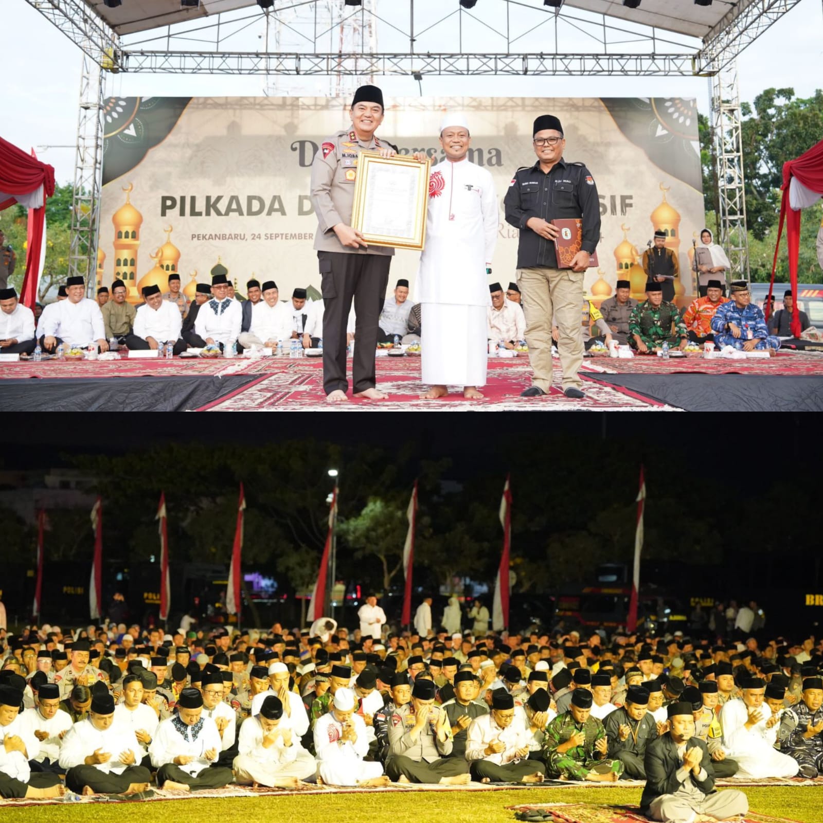 Polda Riau Gelar Doa Bersama: Mewujudkan Pilkada Damai dengan Pencerahan Ustad Das'ad Latif