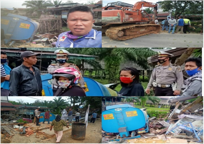 Kecelakaan Maut Truck Tangki CPO Tabrak Rumah, Satu Tewas