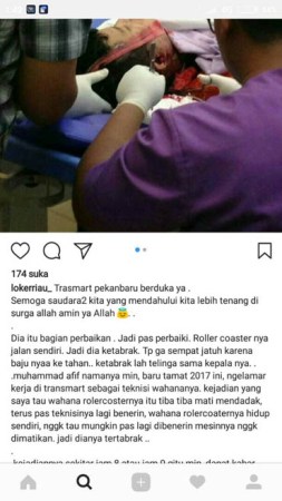 Muhammad Afif Meninggal Tertabrak Rolercoster Transmart Pekanbaru