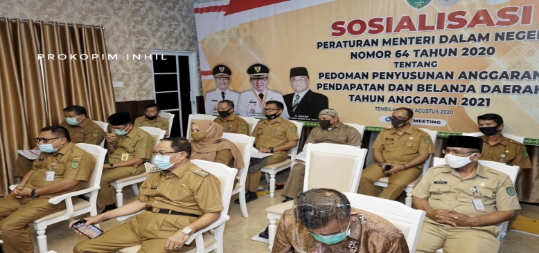 Bupati Inhil Hadiri Sosialisasi Permendagri  No.64 TH 2020